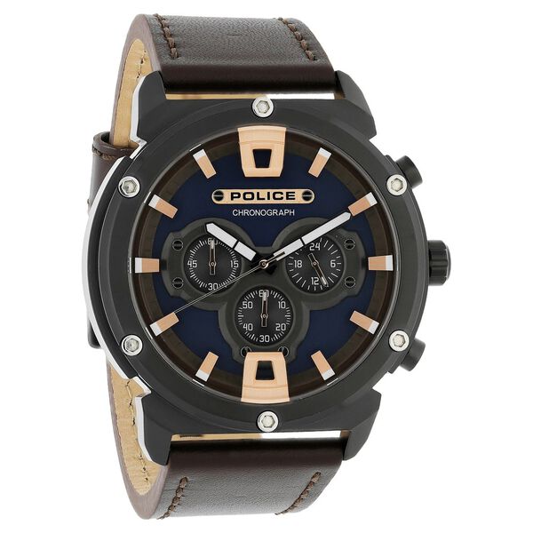 Police Quartz Analog Blue Dial Leather Strap Watch for Men - image number 1
