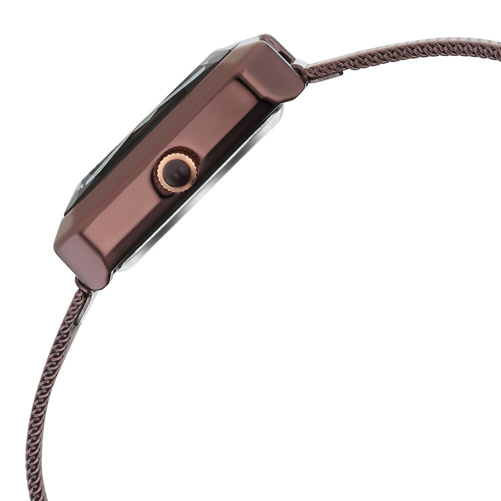 Fastrack Vyb Flare Quartz Analog Brown Dial Stainless Steel Strap Watch for Girls