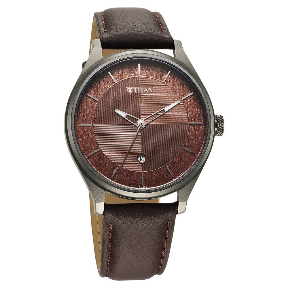 Buy Online Titan Neo Economy Quartz Analog with Date Brown Dial
