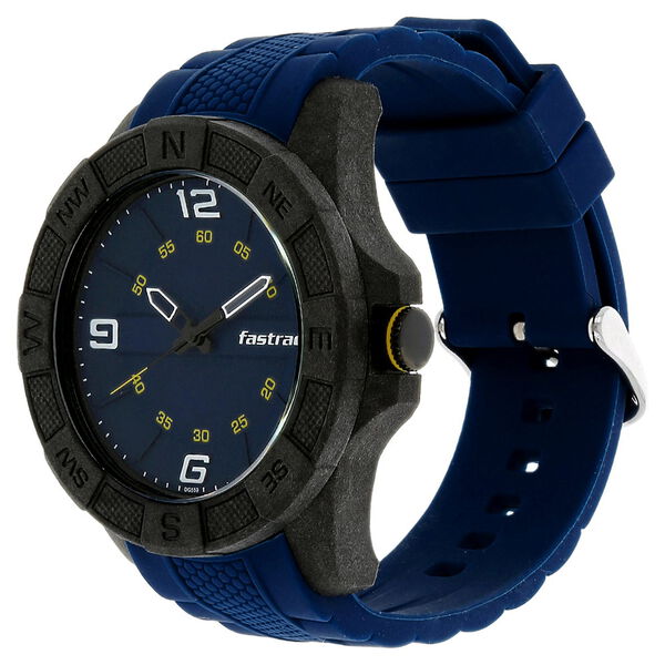 Fastrack Light Weight Quartz Analog Blue Dial Silicone Strap Watch for Guys - image number 1