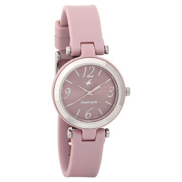 Fastrack Trendies Quartz Analog Pink Dial Silicone Strap Watch for Girls