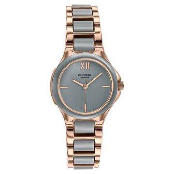 Poze By Sonata Quartz Analog Grey Dial Two Toned Metal & Plastic Strap Watch For Women