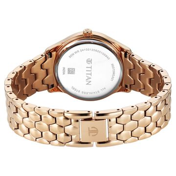Titan Glamour Quartz Analog Blue Dial Stainless Steel Strap Watch For Women