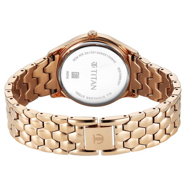 Titan Glamour Quartz Analog Blue Dial Stainless Steel Strap Watch For Women - image number 4