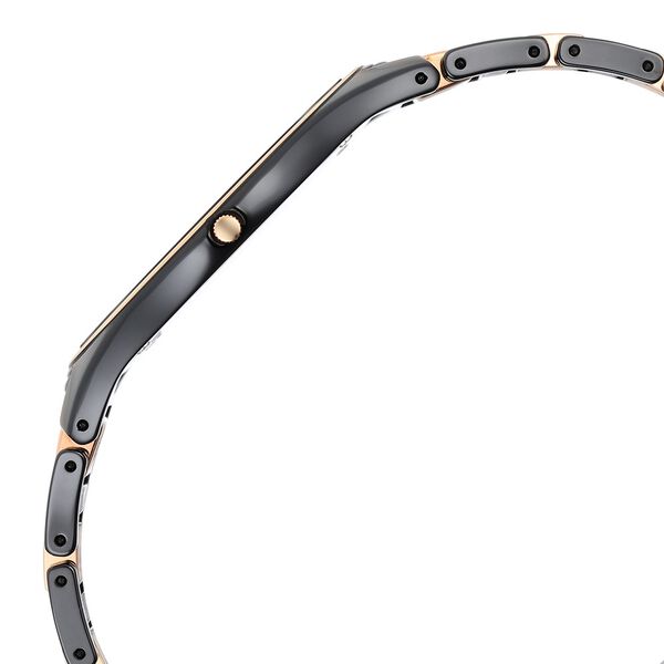Titan Edge Ceramic Quartz in Midnight Gold with Diamonds and Black Dial Watch for Men - image number 4