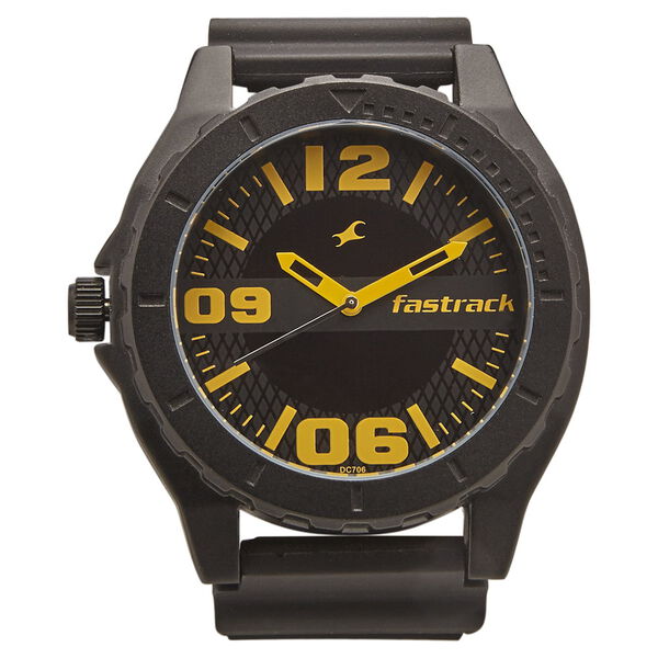 Fastrack Quartz Analog Black Dial Plastic Strap Watch for Guys - image number 0