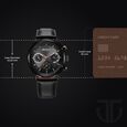 Titan Octane Quartz Multifunction Black Dial With Black Leather Strap Watch For Men - image number 2