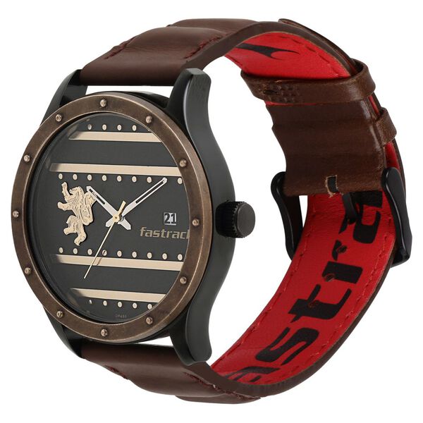 Fastrack Game Of Thrones Quartz Analog with Date Black Dial Leather Strap Watch for Guys - image number 2