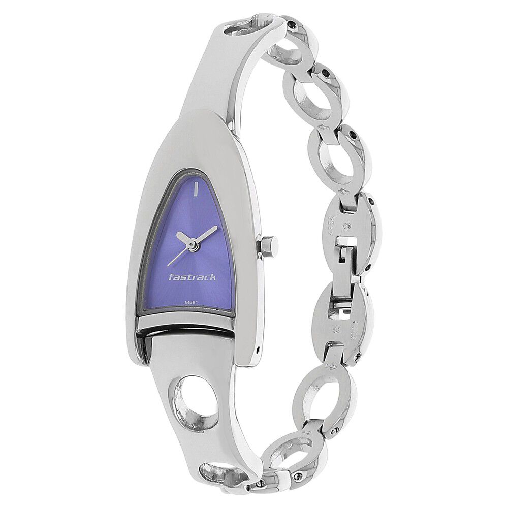 Buy Online Fastrack Quartz Analog Purple Dial Metal Strap Watch for Girls np2262sm02 Titan