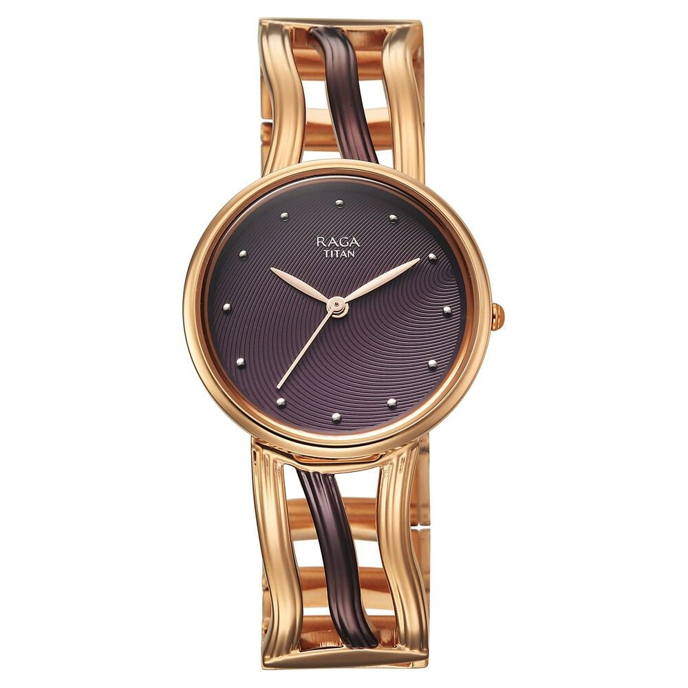 Titan Raga Sierra Quartz Analog Brown Dial Two Toned Metal Strap Watch For Women-image-10