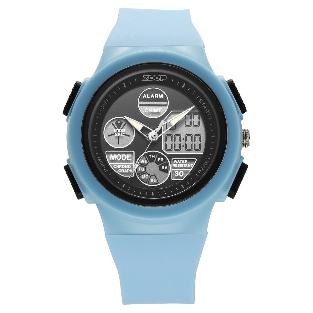 Buy Online Zoop by Titan AnaDigi Quartz Digital Black Dial With Blue Plastic Strap Watch For Kids 16040pp03w Titan