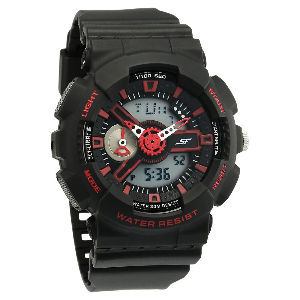 Buy Online Sonata SF Dreamer Series Quartz Digital Analog Digital Black Plastic Strap for Men 77132pp03w Titan