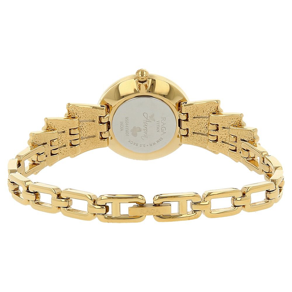 Buy Online Titan Raga Aurora Beige Dial Analog Metal Strap watch for Women nk95044ym01 Titan