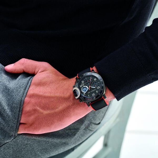 Cerruti 1881 Black Dial Silicone Strap Watch for Men - image number 6