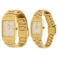 Titan Quartz Analog with Date White Dial Stainless Steel Strap Watch for Couple - image number 1
