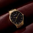Sonata Quartz Analog Green Dial Golden Stainless Steel Strap Watch For Men