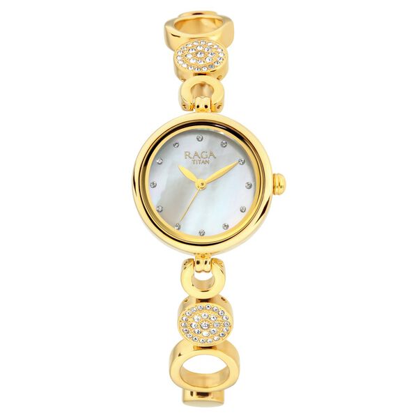 Titan Raga Mother of Pearl Dial Women Watch With Metal Strap - image number 1