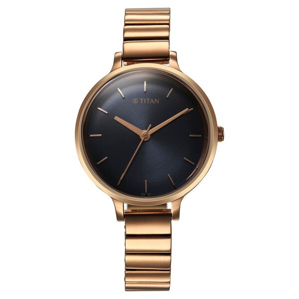 Titan Secluded Quartz Analog Blue Dial Metal Strap Watch For Women - image number 0