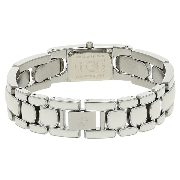 Titan Quartz Analog White Dial Metal Strap Watch for Women - image number 3