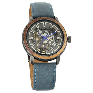 Titan Magnate Automatic Grey Dial Blue Leather Strap Watch for Men