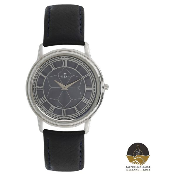 Titan Eternal Mumbai Quartz Analog Grey Dial Leather Strap Unisex Watch - image number 0