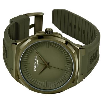 Kenneth Cole Quartz Analog Green dial Silicone Strap Watch for Men