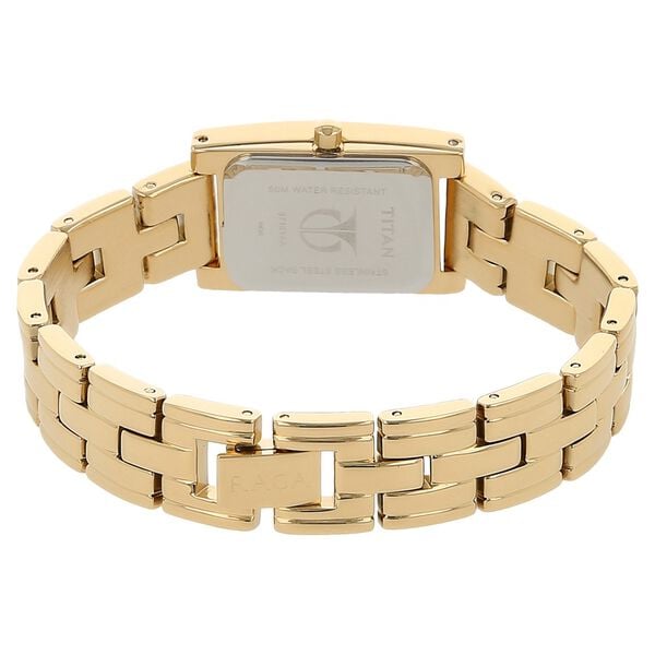 Titan Quartz Analog Champagne Dial Metal Strap Watch for Women - image number 3
