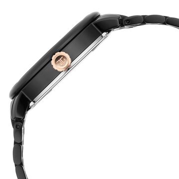 Titan Mechanical Slimline Black Dial Black Stainless Steel Strap watch for Men