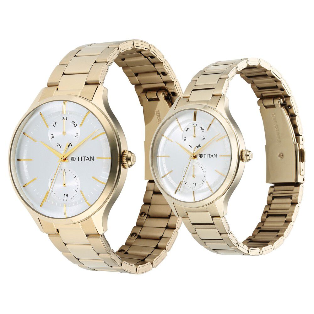 Buy Online Titan Bandhan Silver Dial Quartz Multifunction