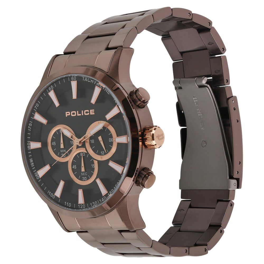 Buy Online Police Quartz Chronograph Black Dial Metal Strap Watch for Men ncpl15000jsbn02m Titan