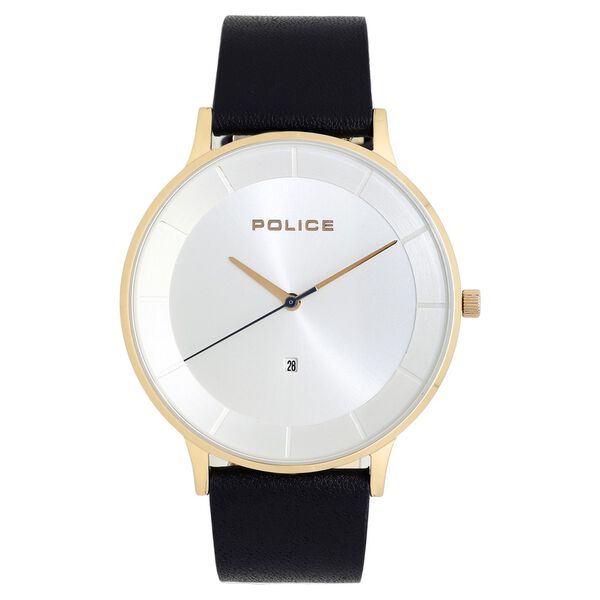 Police Quartz Analog Silver Dial Leather Strap Watch for Men - image number 0