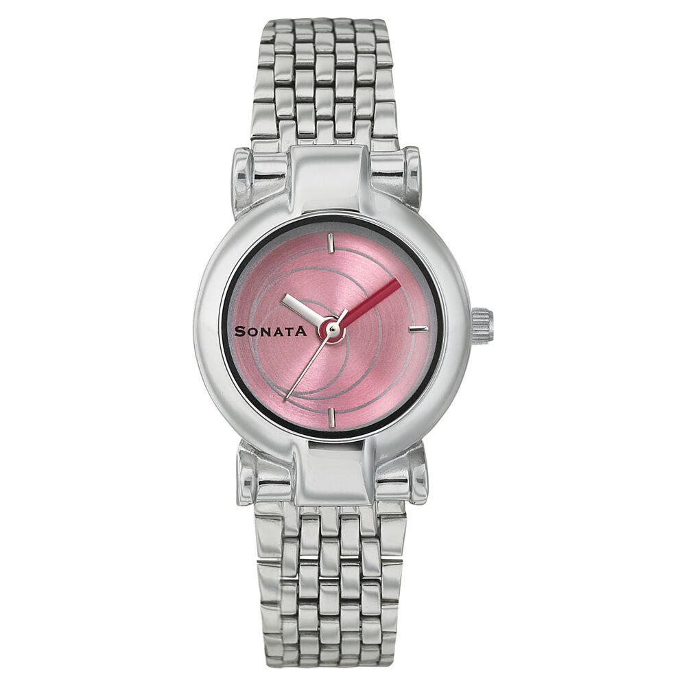 Sonata analog pink dial women's watch sale