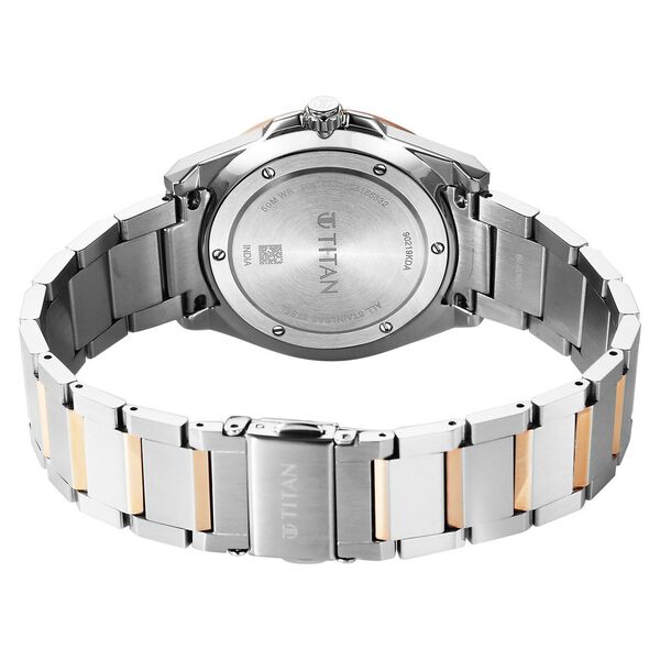 Titan Classique Big Date Analog with Silver Dial Dual Tone Stainless Steel Strap Watch for Men - image number 6