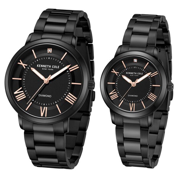 Kenneth Cole Quartz Analog Black Dial Stainless Steel Strap Watch for Couple - image number 1