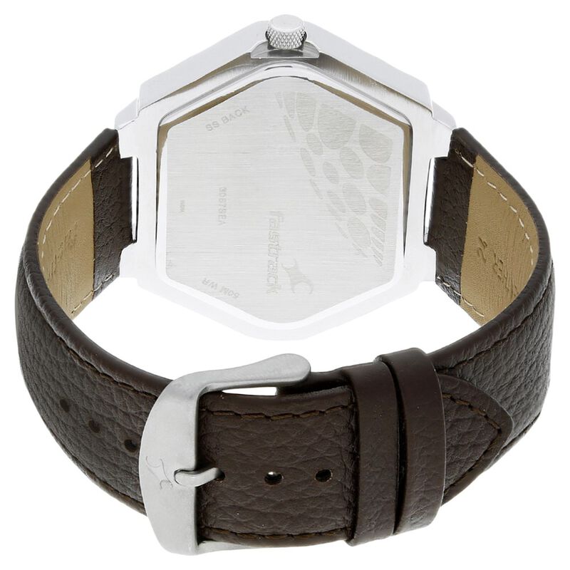 Fastrack Quartz Analog White Dial Leather Strap Watch for Guys - image number 3