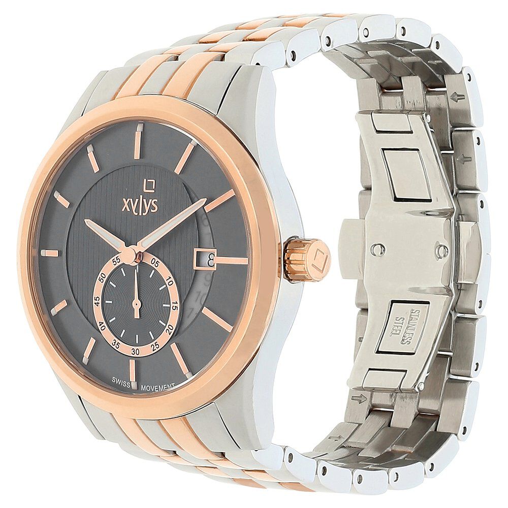 Buy Online Xylys Offsets Swiss Analog Stainless Steel Grey Dial Watch for Men ns40024km01e Titan