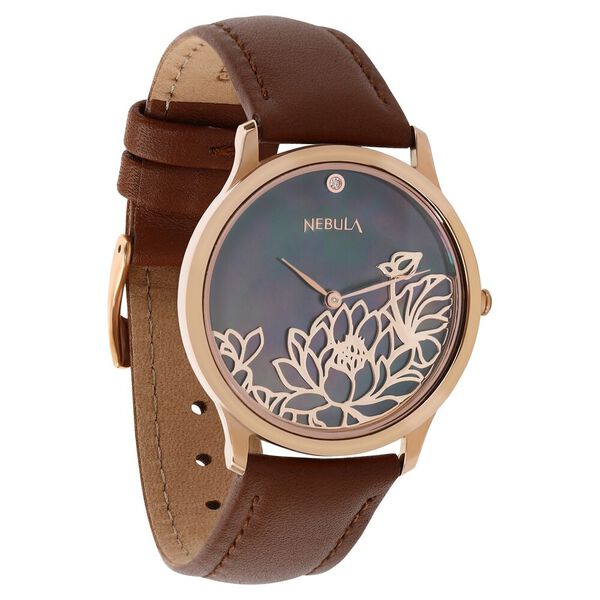 Titan Nebula Lotus Quartz Analog 18 Karat Solid Gold Watch for Women - image number 1