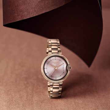 Poze By Sonata Quartz Analog Pink Dial Rose Gold Metal Strap Watch For Women