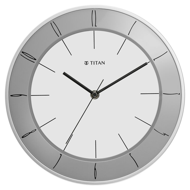 Buy Online Titan Contemporary Wall Clock White Dial Color Silent Sweep