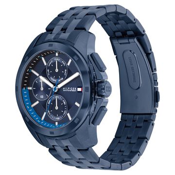 Tommy Hilfiger Quartz Multifunction Blue Dial Blue Stainless Steel Strap Watch for Men