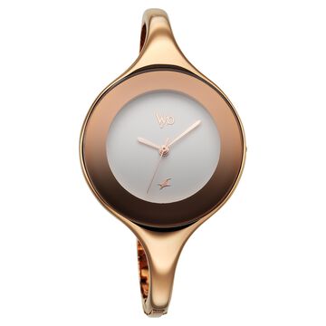 Vyb Slayer By Fastrack Quartz Analog White Dial Metal Strap Watch For Girls