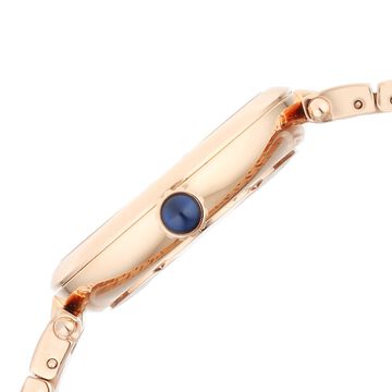 Xylys Swiss Analog Rose Gold Stainless Steel Strap Black Dial Watch For Women