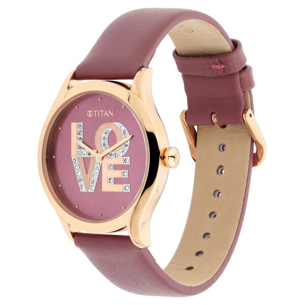 Titan Self Expression Purple Dial Analog Leather Strap watch for Women - image number 2