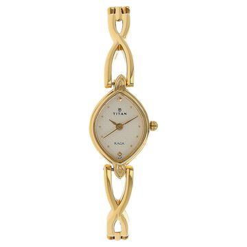 Titan Raga White Dial Women Watch With Metal Strap