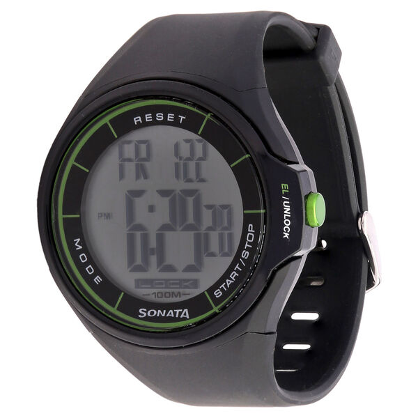 Sonata Digital Green Dial Strap Watch for Men - image number 1