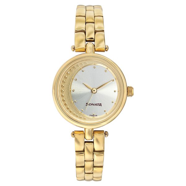 Sonata Quartz Analog Silver Dial Strap Watch for Women - image number 0