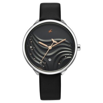 Fastrack Oceanyx Quartz Analog with Date Black Dial Black Strap Watch For Girls
