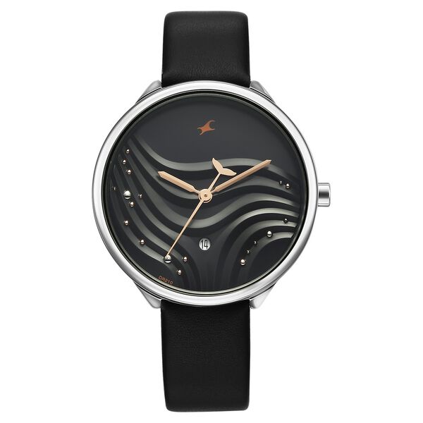 Fastrack Oceanyx Quartz Analog with Date Black Dial Black Strap Watch For Girls - image number 0