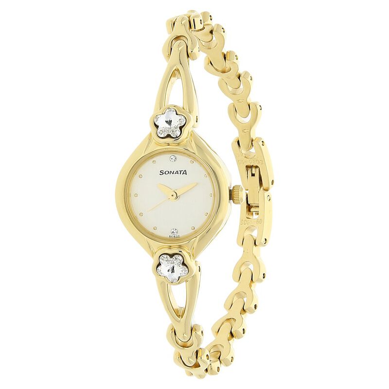 Sonata Quartz Analog Champagne Dial Metal Strap Watch for Women - image number 1