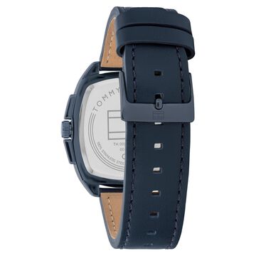 Tommy Hilfiger Quartz Multifunction Blue Dial Blue Leather Strap Watch for Men
